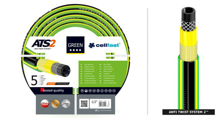 Tuinslang 1/2 "50 m 5 lagen ATS2 ™ Cellfast Green ATS2 dubbele kruisvlecht