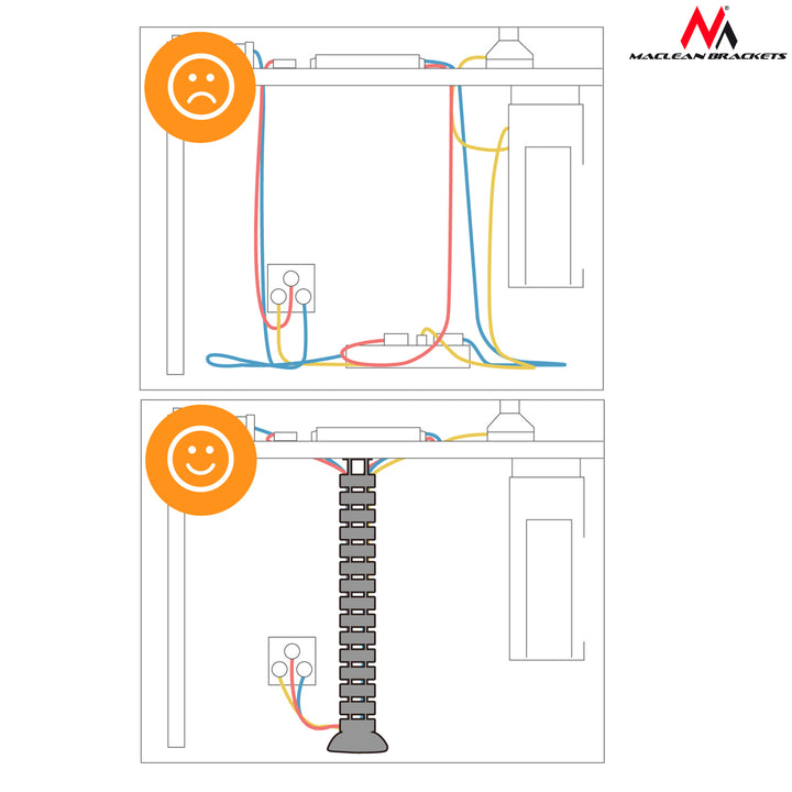 Canal de câble - organisateur Maclean MC-768 Idéal pour votre lieu de travail