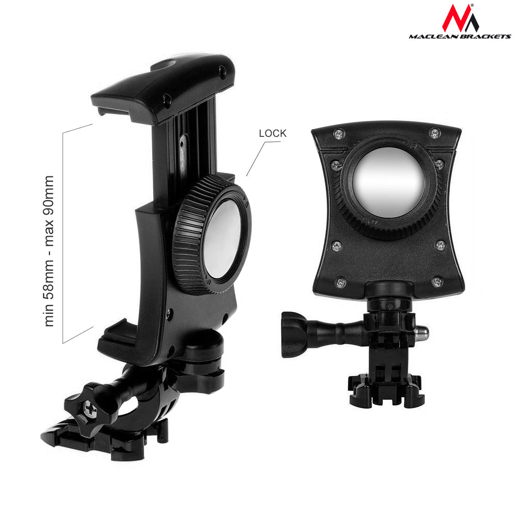 Maclean MC-773 Support de sangle pectorale pour appareil photo Support de sangle pectorale pour téléphone portable compatible avec les caméras GoPro