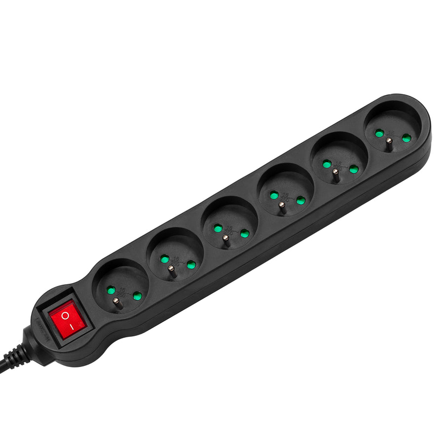 Verlengsnoer  6 uitgangen met schakelaar Maclean Energy MCE188 Penaarde (BE)