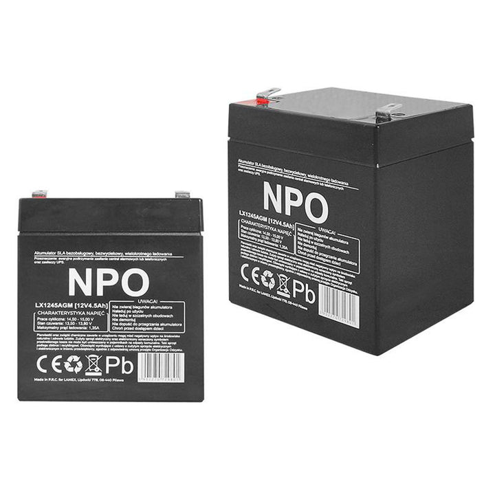 Gelbatterij gebruikt verschillende LX1245 LAMEX 12V 4,5Ah