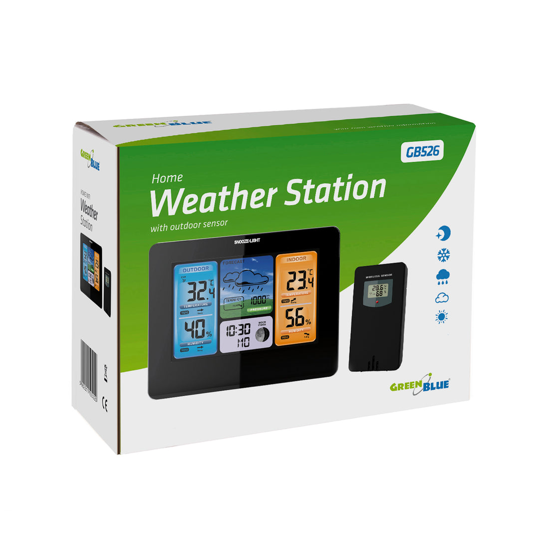 Station météo sans fil GreenBlue GB526 avec système DCF