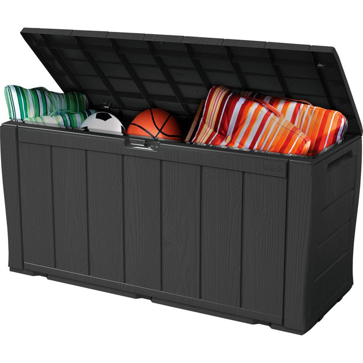Keter Opbergkist Sherwood in houtlook 270L 117 cm x 45 cm x 57,5 cm antraciet