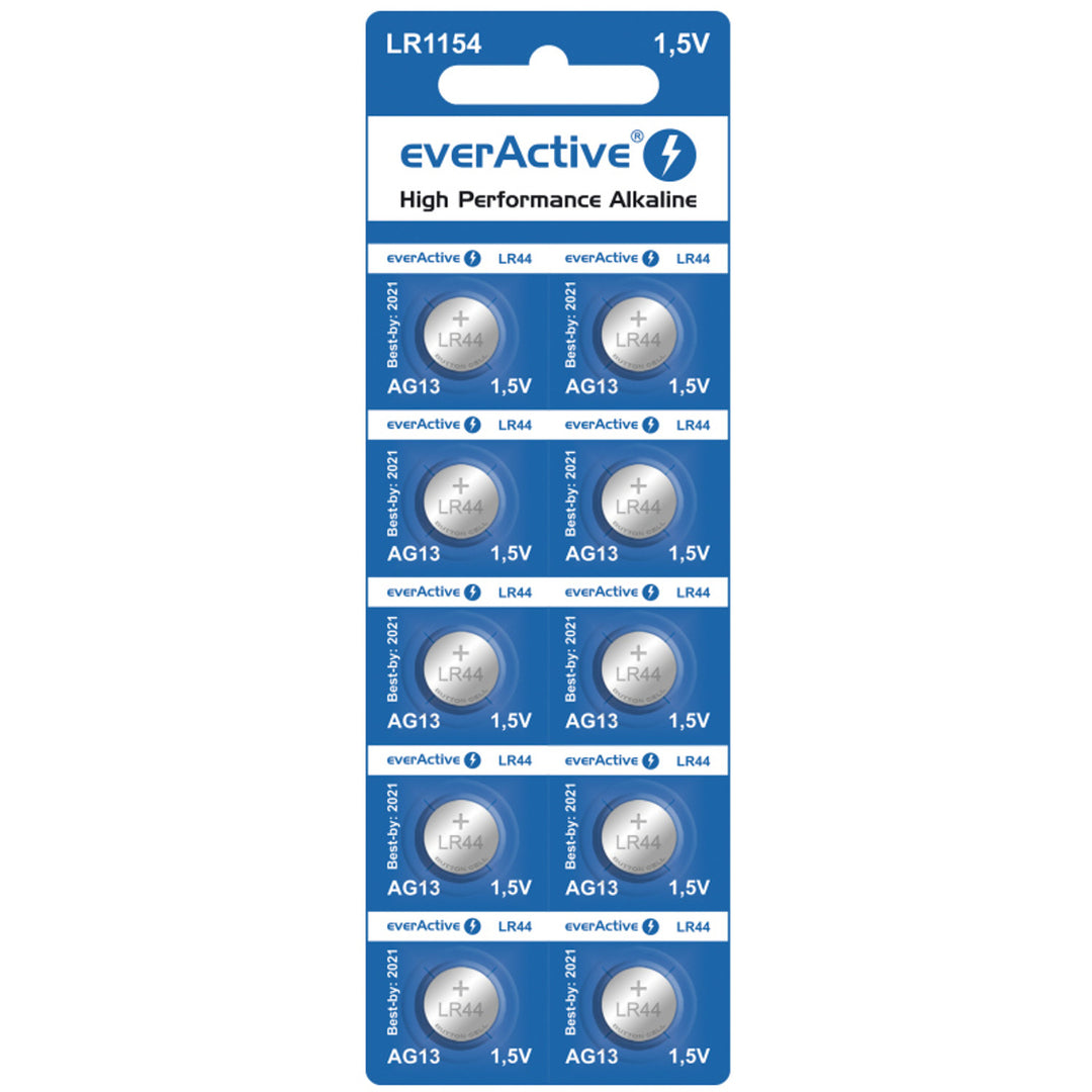 10x G13 LR44 alkalinebatterij mini everActive Knoopbatterijen