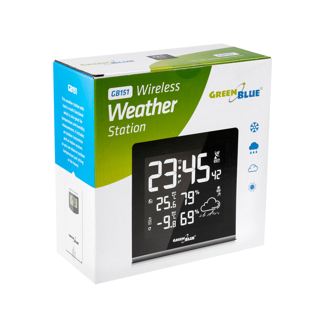 Multicolor weerstation GreenBlue GB151 - Met multicolor display in 9 kleuren