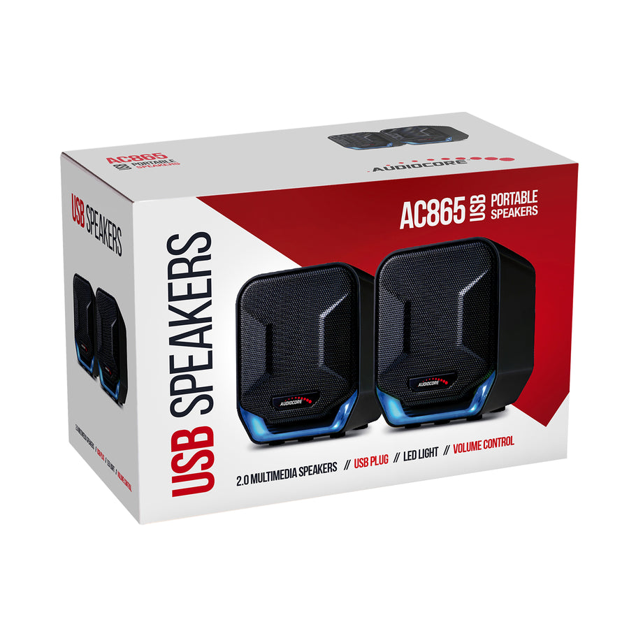 Stereo Luidsprekers Audiocore AC865 compacte luidsprekers voor computers, laptop en notebook