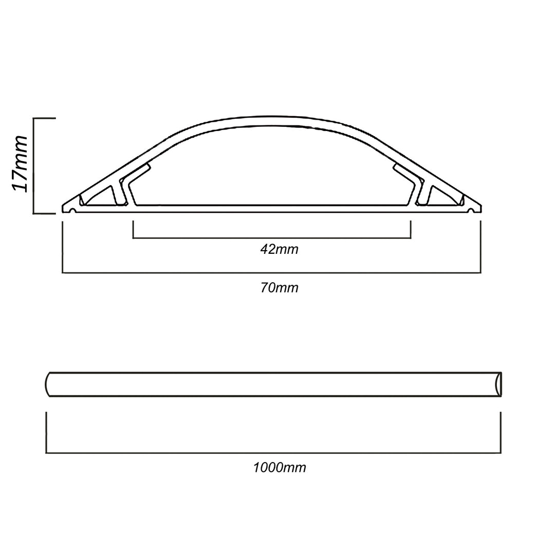 Maclean MCTV-674 - Grijs- Half Round & Self Adhesive