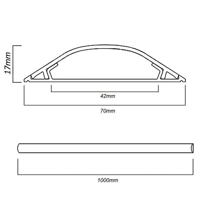 Maclean MCTV-674 - Grijs- Half Round & Self Adhesive