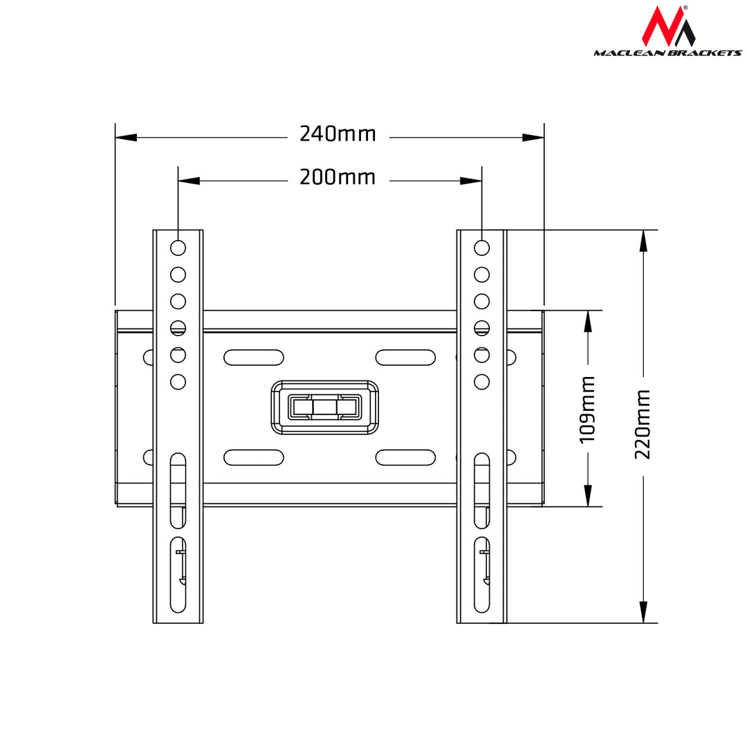 Support mural TV 13-42" jusqu'à 35kg max vesa 200x200 Maclean MC-777