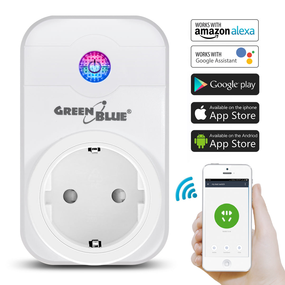 Prise intelligente WiFi / Prise enfichable GreenBlue GB155G Shuko - NL uniquement !