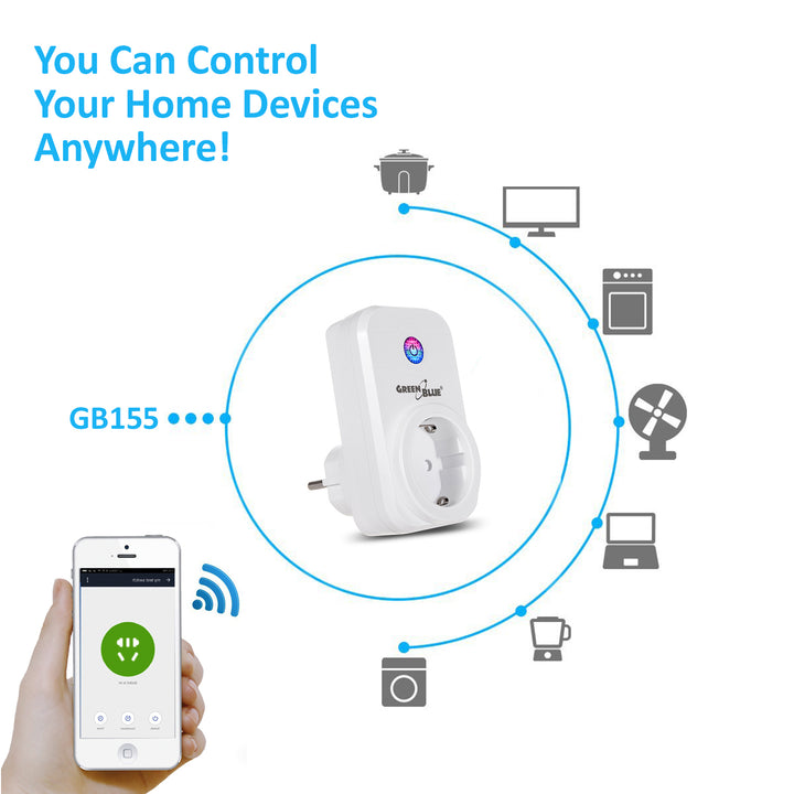 WiFi Smart plug / Stekker-  stopcontact GreenBlue GB155G Shuko - alleen NL !