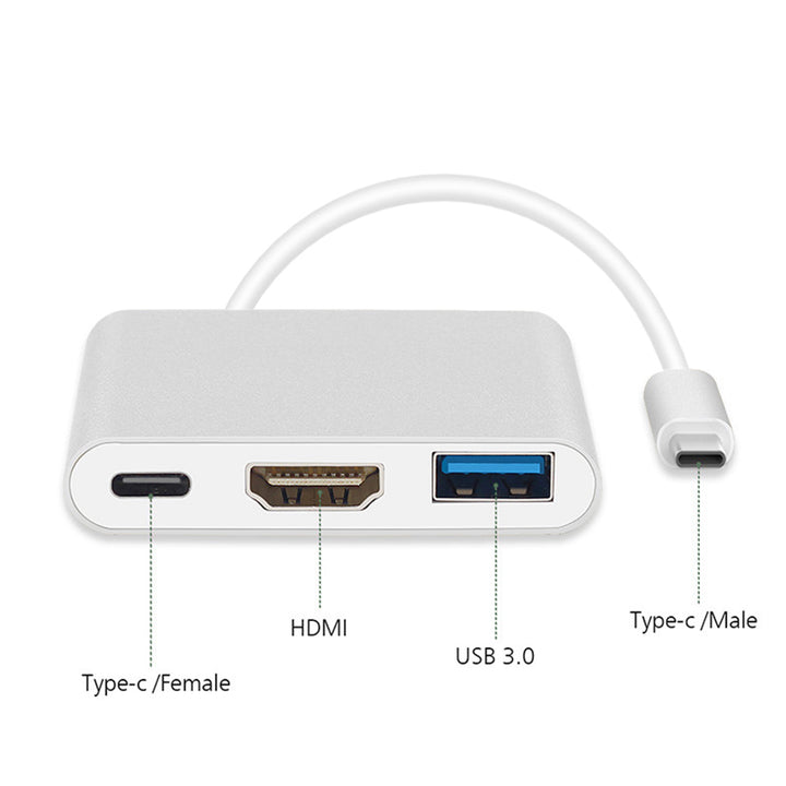 Adapter USB 3.1 C voor HDMI 4K + USB 3.0 + USB C Maclean MCTV-840