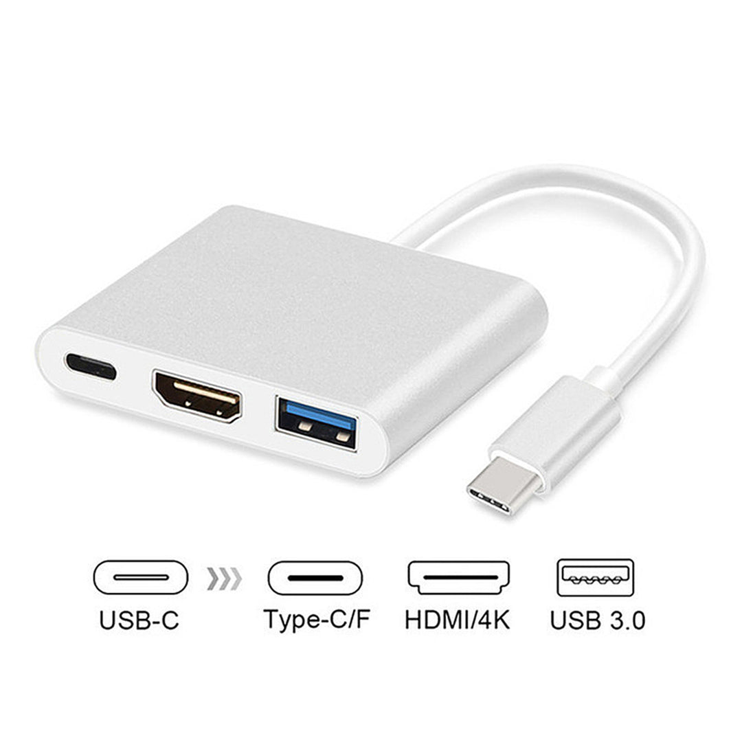 Adaptateur USB 3.1 C pour HDMI 4K + USB 3.0 + USB C Maclean MCTV-840