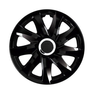 Universele wieldoppen 14" DRIFT zwart lak press-on 4 stuks