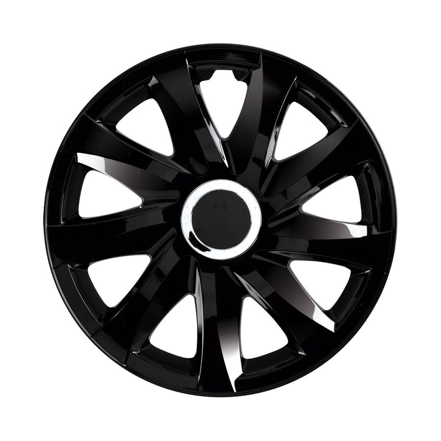 NRM DRIFT 15" universele wieldoppen zwart lak opdruk 4 stuks