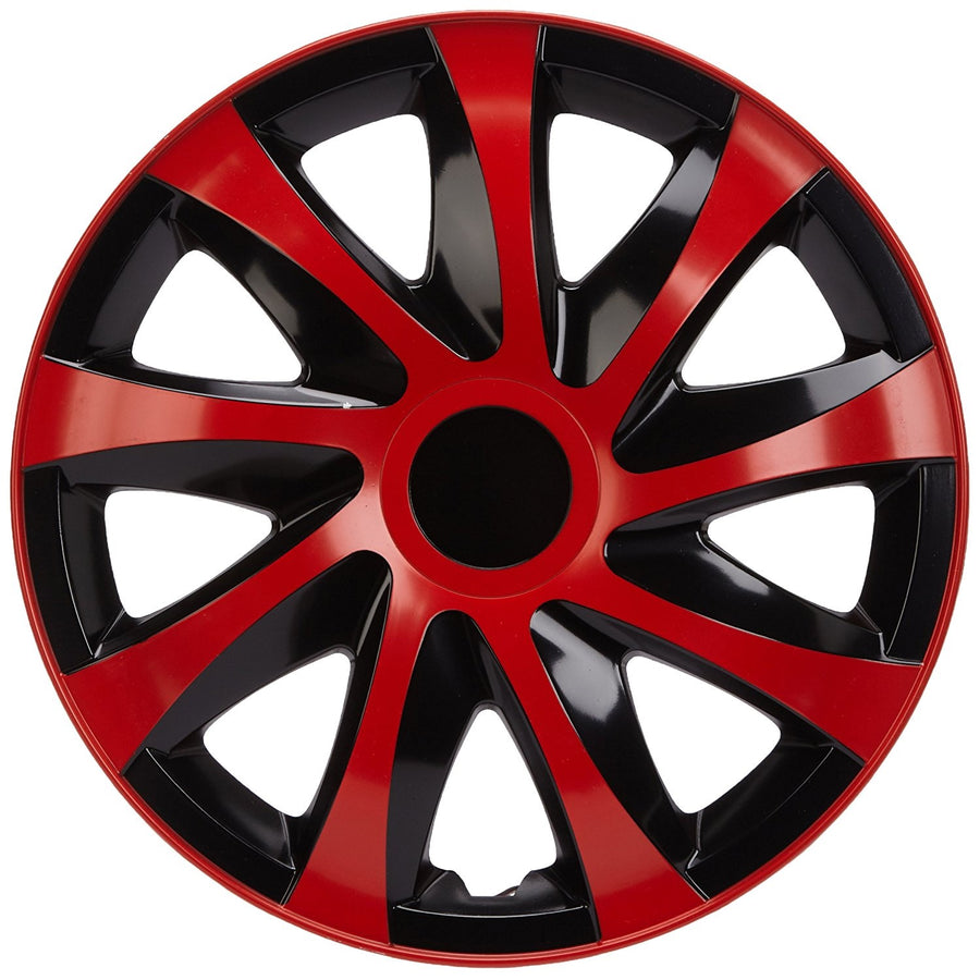 Draco Wieldoppen 15 "NRM DRACO  4 stuks - Rood met Zwart,