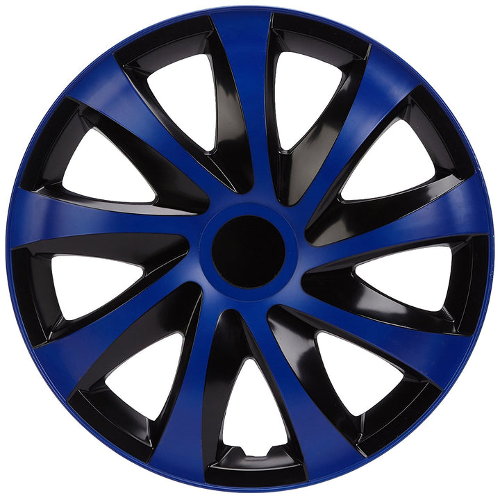 Wieldoppen zwart en blauw 14" ;pakket van 4 stuks DRIFT EXTRA