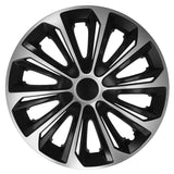 15" NRM STERK Duocolor universele wieldoppen zwart/zilver 4 stuks