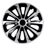 16" NRM STERK Duocolor universele wieldoppen zwart/zilver 4 stuks