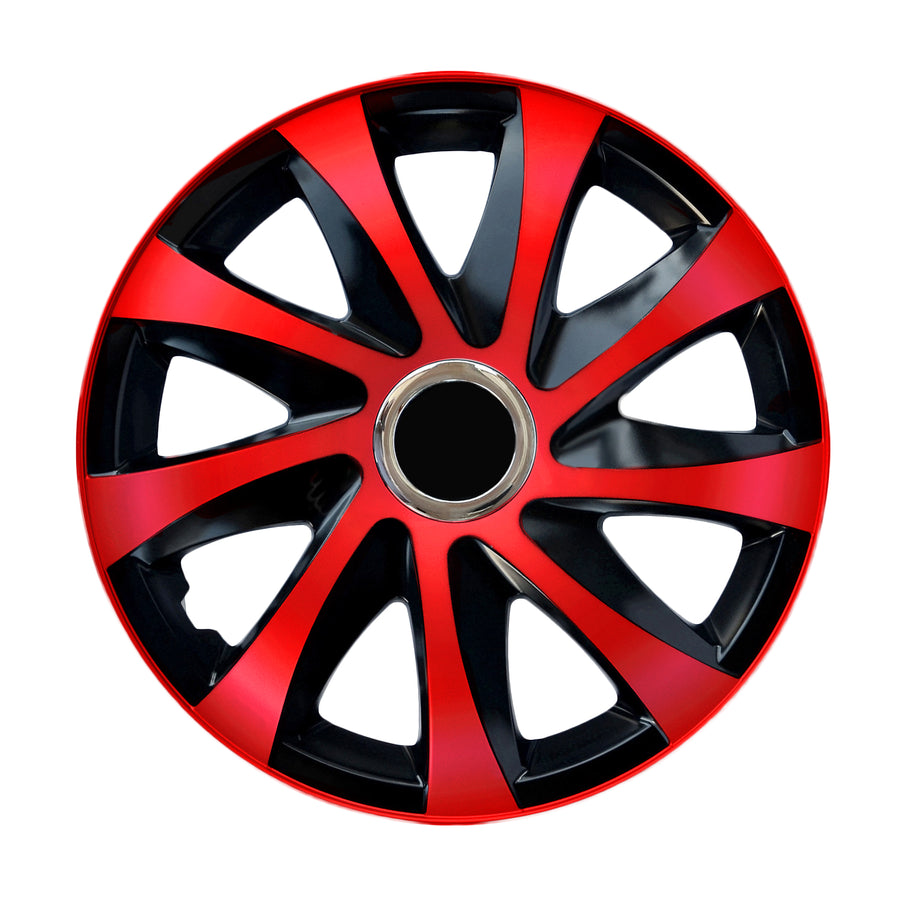 Universele wieldoppen 15" NRM DRIFT Extra rood/zwart 4 stuks
