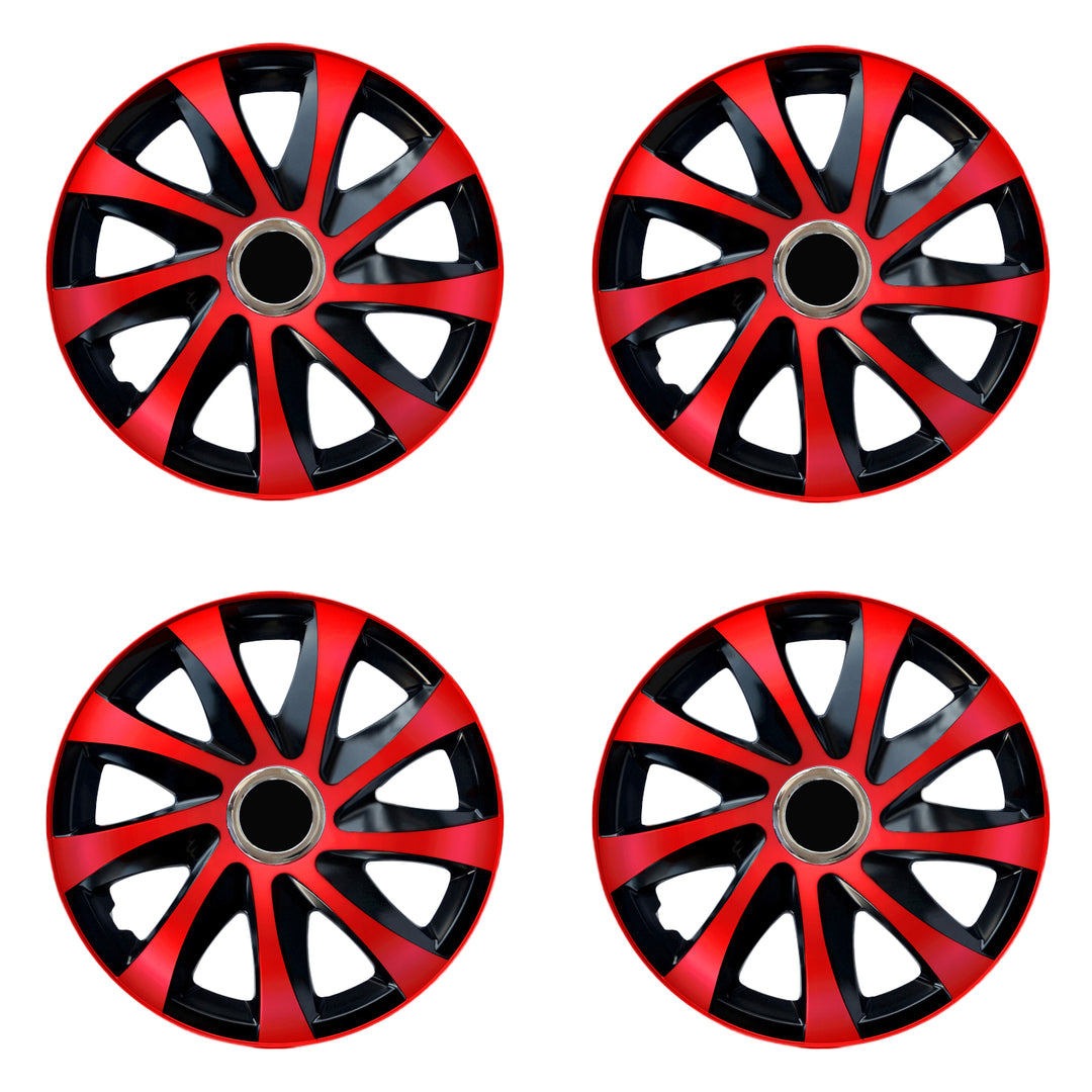 Universele wieldoppen 16" NRM DRIFT Extra rood/zwart 4 stuks