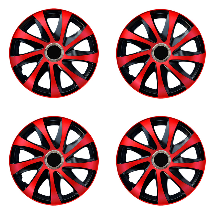 Universele wieldoppen 16" NRM DRIFT Extra rood/zwart 4 stuks