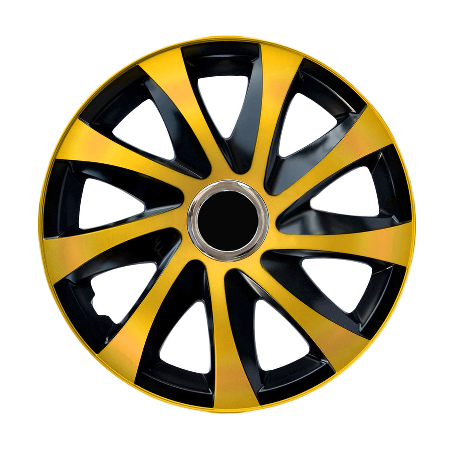 Universele wieldoppen 14" NRM DRIFT Extra goud/zwart 4 stuks