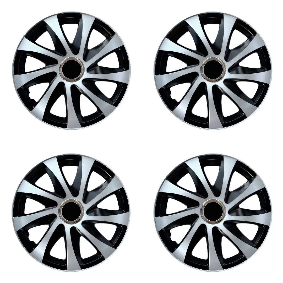 Universele wieldoppen 16" NRM DRIFT Extra zilver/zwart 4 stuks