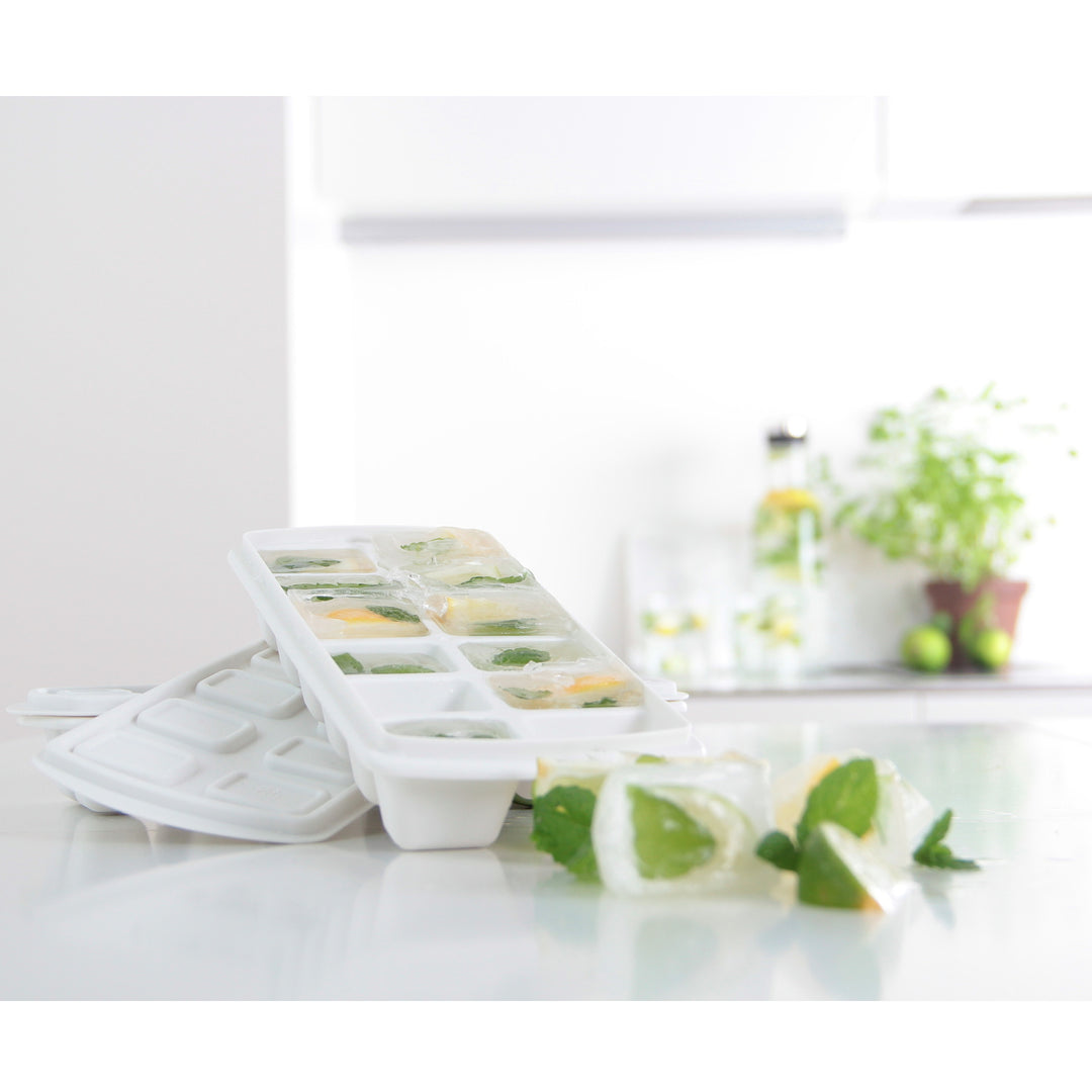 Plast Team kunststof ijsblokjesbakje, met deksel, wit