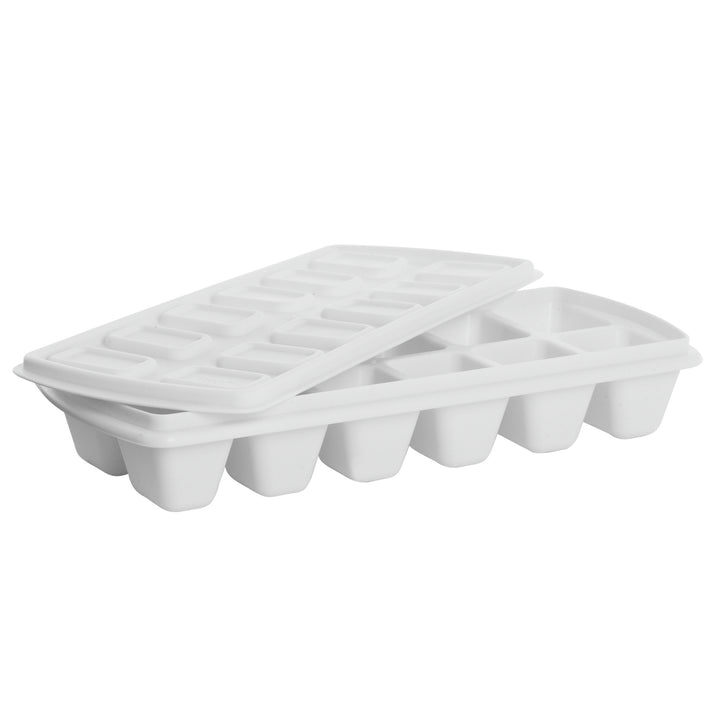 Plast Team kunststof ijsblokjesbakje, met deksel, wit