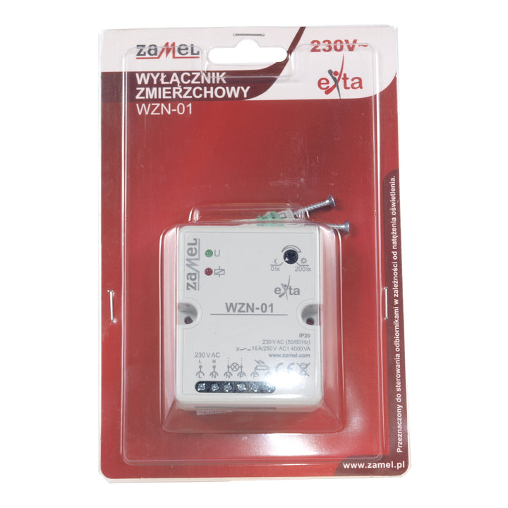 Opbouwschemerschakelaar zonder Zamel WZN-01 sonde