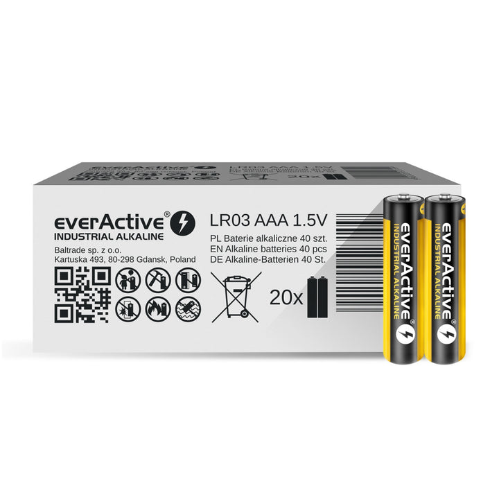 40x everActive Industrial AAA-alkalinebatterijen  LR03 AAA Micro