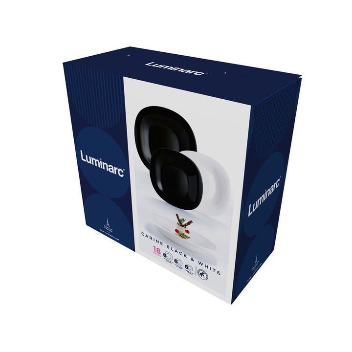 Diner set Carine Neo White & Black 18 stuks LUMINARC