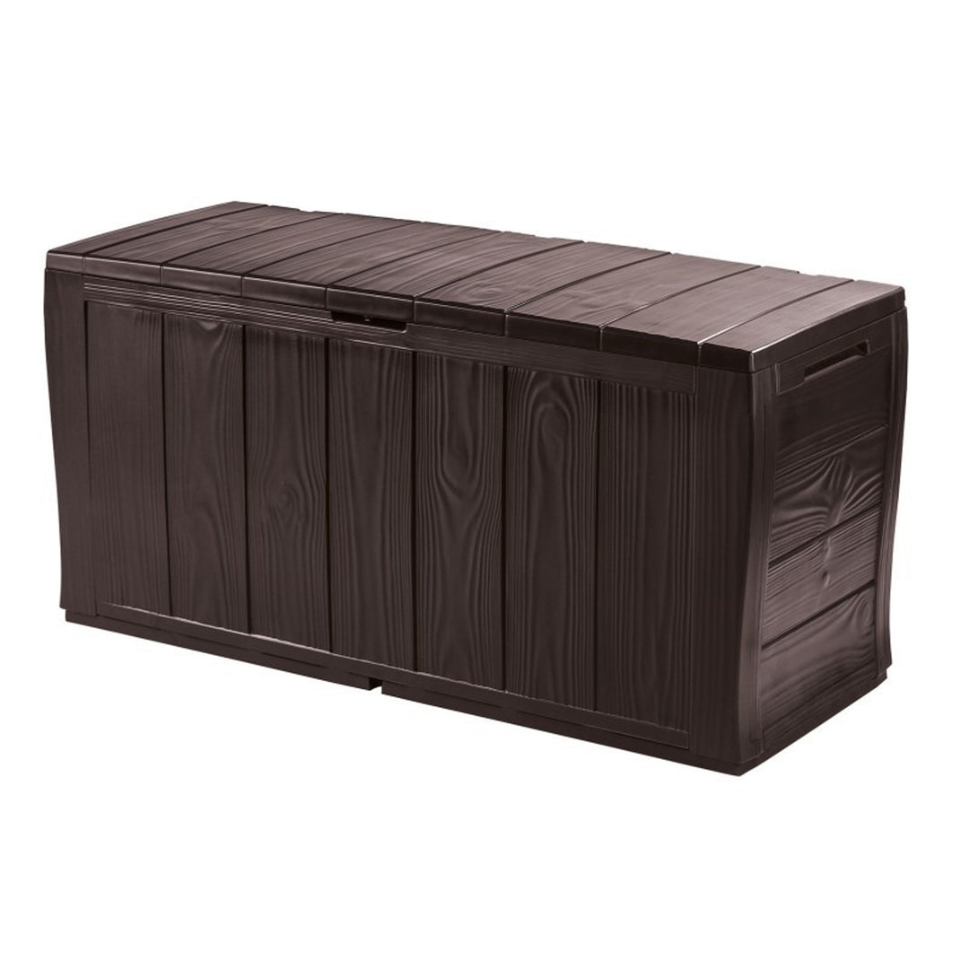 Keter  270L tuinkussenbox, bruin Kunststof -Stijlvolle hout look