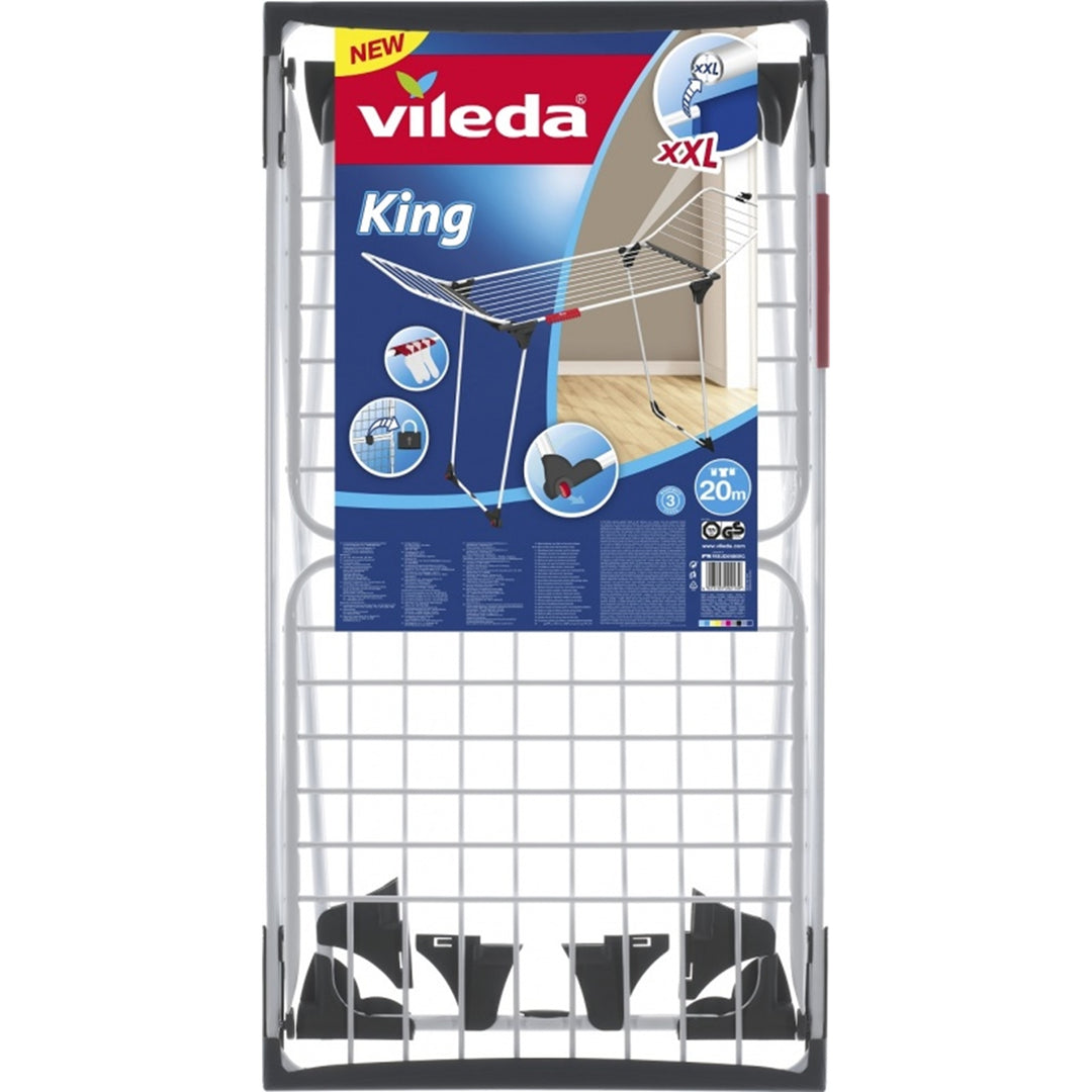 Vileda King staande wasdroger met dikke aluminium koorden