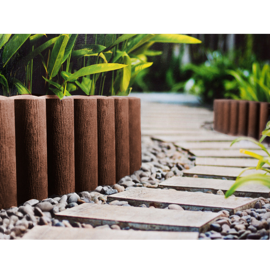 Cellfast Garden Lawn Edge Border Palissade Plastic met houten structuur