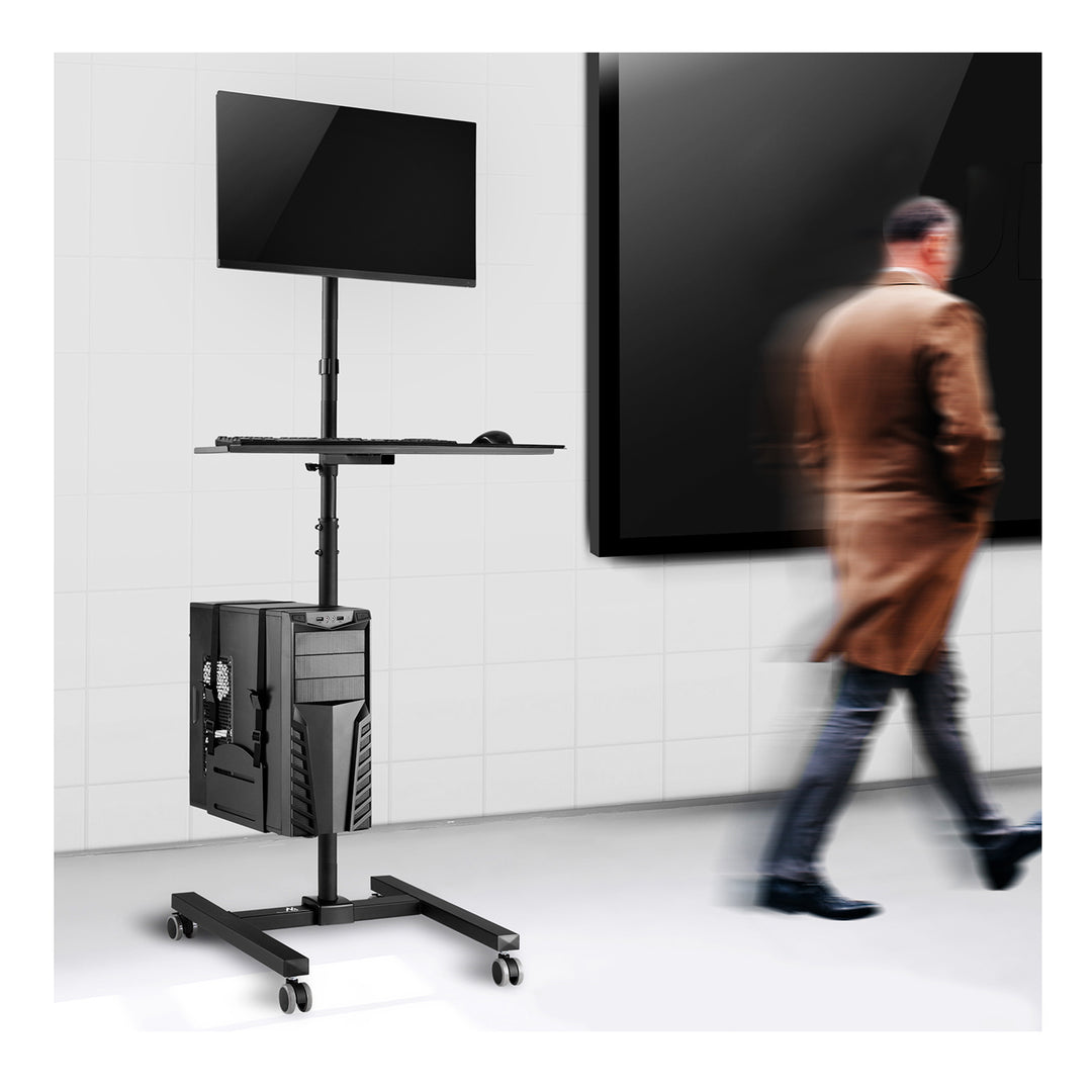 Maclean Brackets MC-793 Professionele statief, trolley voor de monitor - de ideale stand-up werkplek