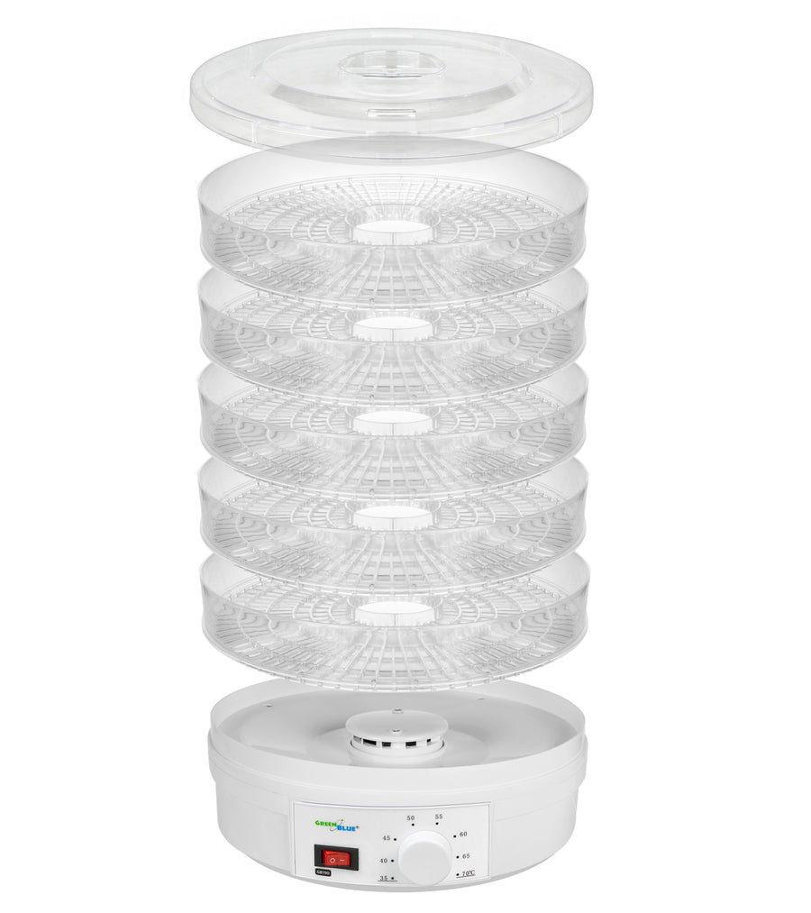 Voedseldroger GreenBlue GB190 - 250 W - met 5 transparante lades- 35 tot 70°C