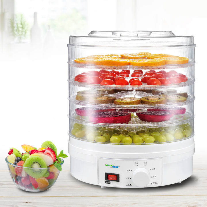 Voedseldroger GreenBlue GB190 - 250 W - met 5 transparante lades- 35 tot 70°C