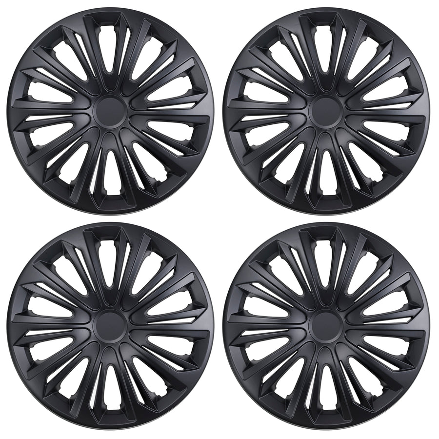 Universele wieldoppen 16" NRM STRONG matzwart, 4 stuks