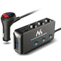 Sigarettenaansteker-matsplitser, voltmeter, 3 sigarettenaansteker-aansluitingen, 1xQuick Charge 3.0, 3xUSB 6.8A, 1x Power Delivery 18W, Maclean MCE218, Max 120W