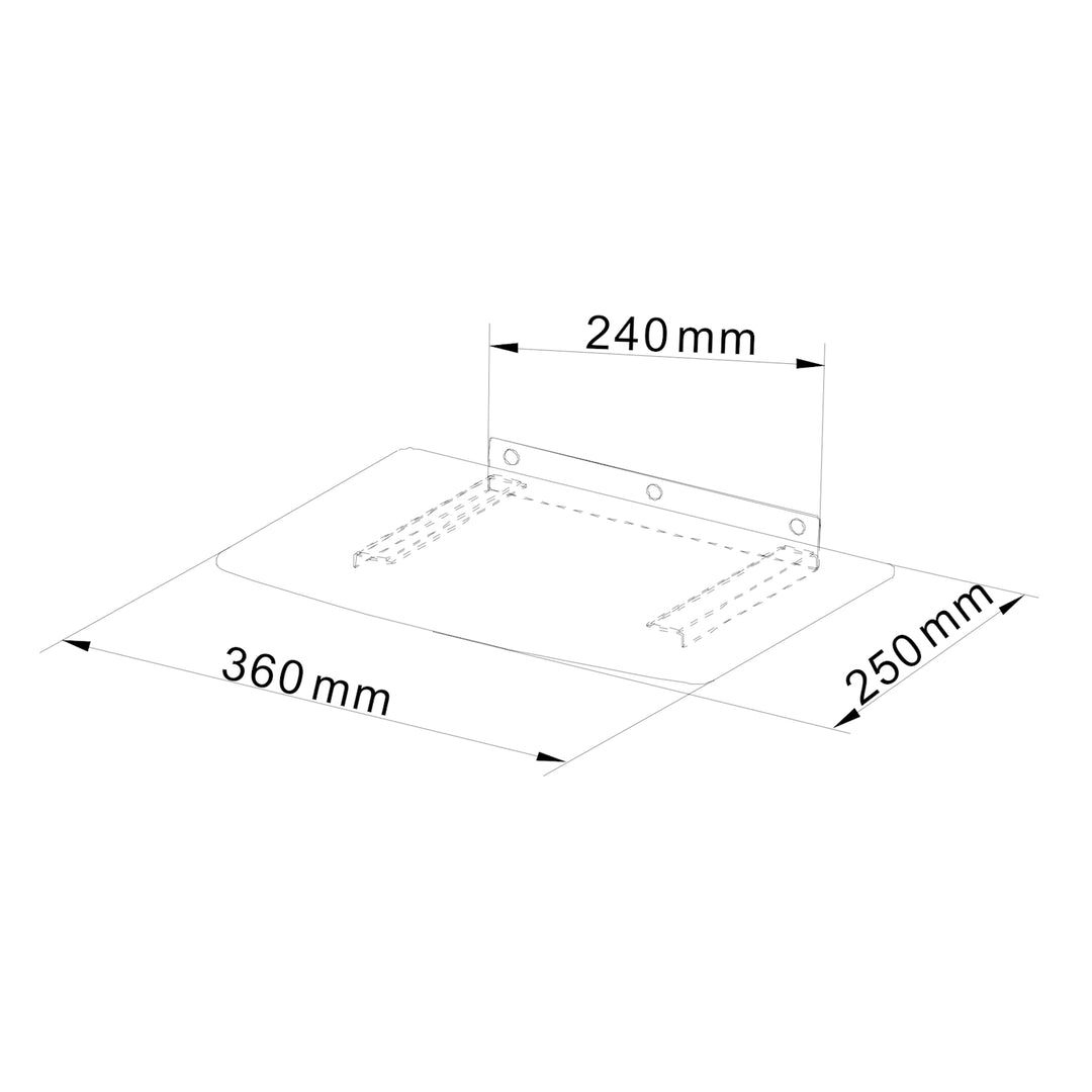 Legbord voor DVD 36x25cm zwart in glas