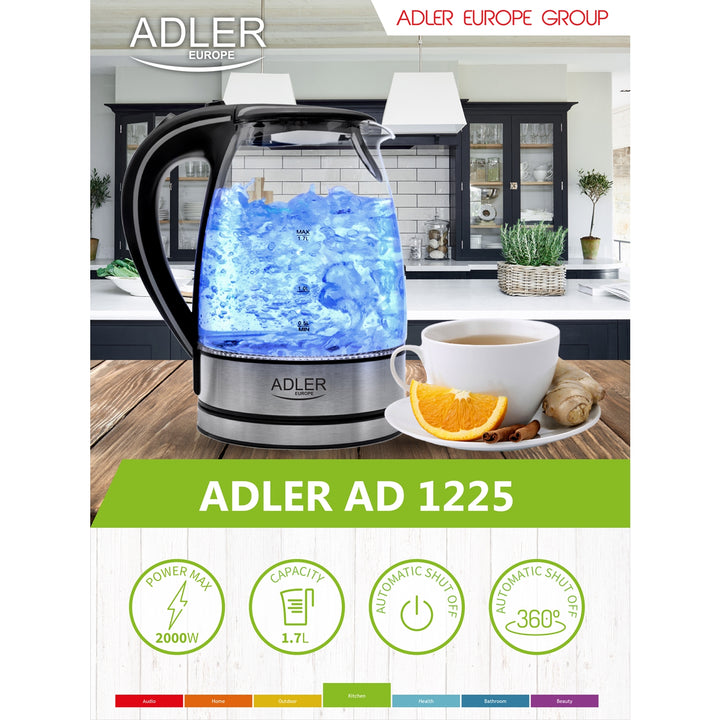 GLAS WIRELEL CIRCUIT 1.7 L ADLER AD1225 KWALITEIT