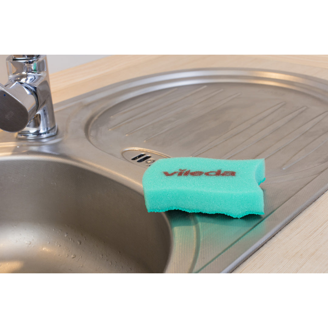 Verontreinigde Schuurspons/  Vileda Pur Actieve reinheid zonder krassen 2 stuks