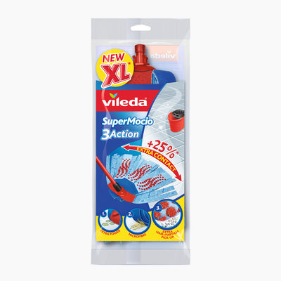 Vileda Super Mocio 3Actie Velours-inzetstuk voor dweilkwaliteit