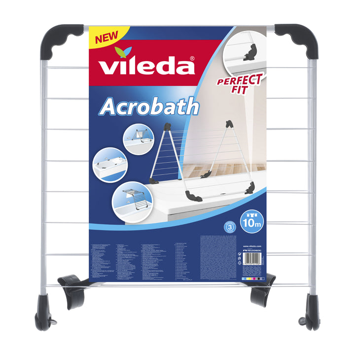 Baddroger - bevestigbaar rek Vileda Acrobath verstelbare gewrichten Wit