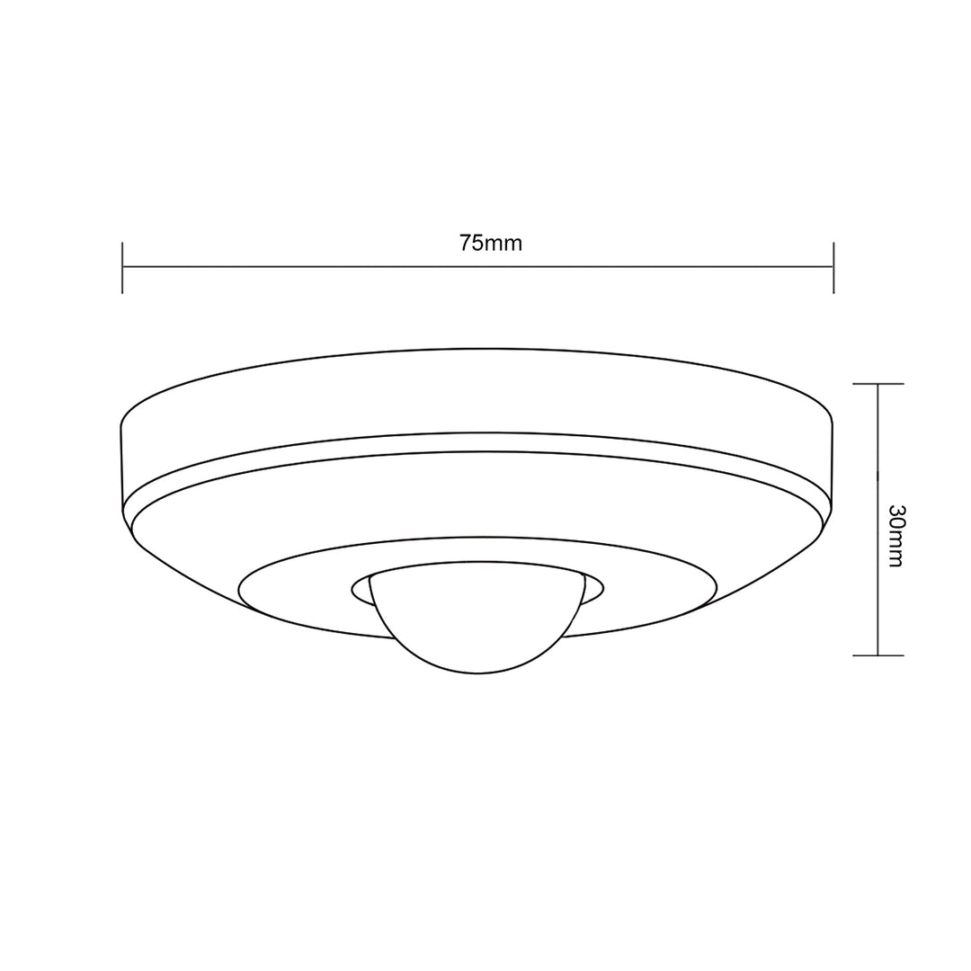 Capteur de mouvement PIR capteur de plafond Maclean Energy MCE231 max 100W (LED) portée 6m