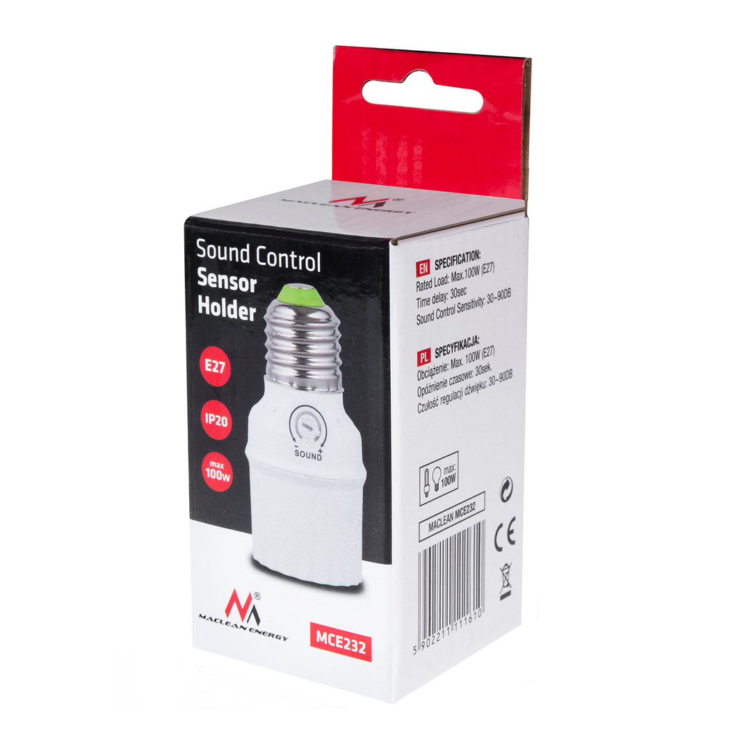 Lamphouder - Met geluidssensor - E27 fitting - 100W Lamphouder - Met geluidssensor - E27 fitting - 100W