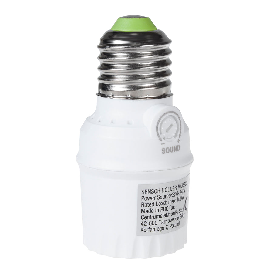 Lampfitting met geluidssensor Maclean, E27 met geluidssensor, max. 100 W, bereik 30 dB - 90 dB, MCE232