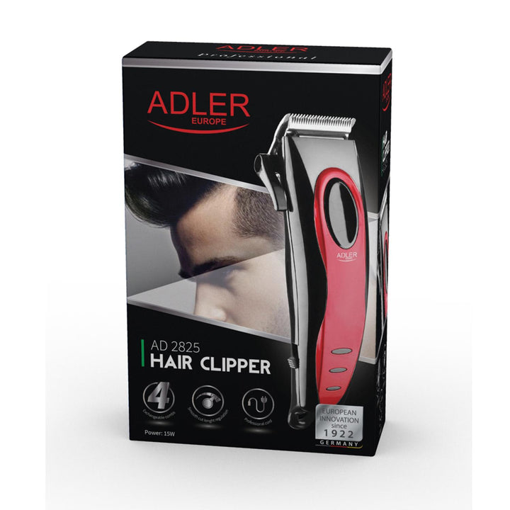 ADLER AD 2825 Professionele hairclipper tondeuse - 4 verwisselbare doppen